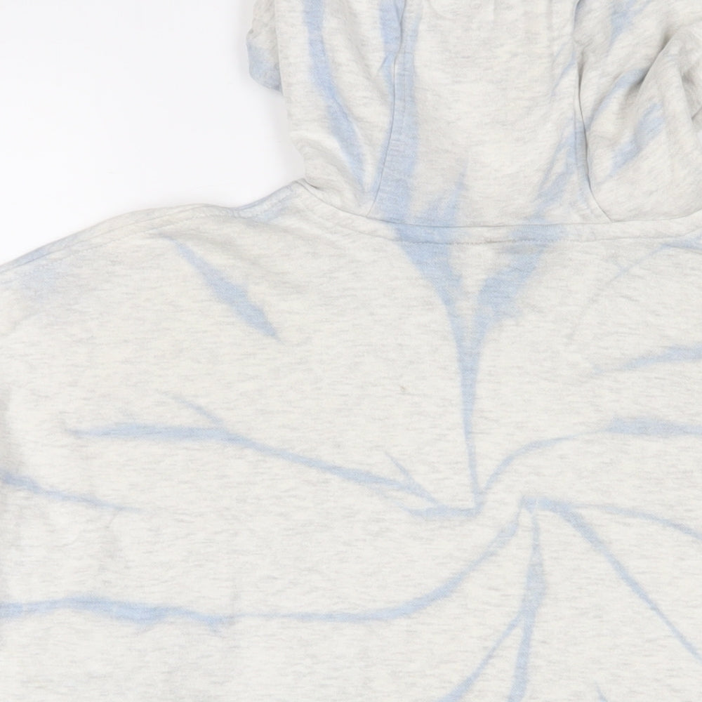 H&M Womens Blue Geometric Cotton Pullover Hoodie Size M Pullover