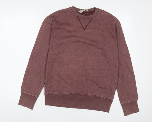Zara Mens Red Cotton Pullover Sweatshirt Size M