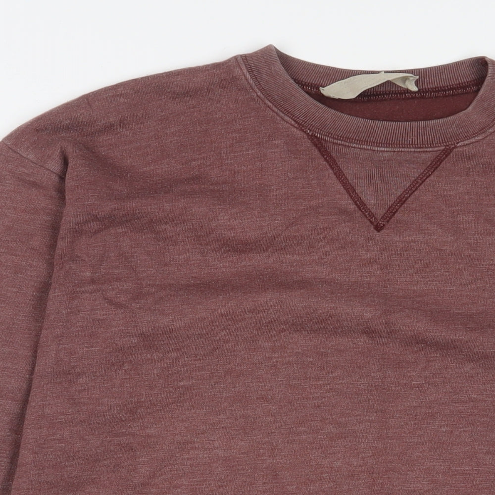 Zara Mens Red Cotton Pullover Sweatshirt Size M