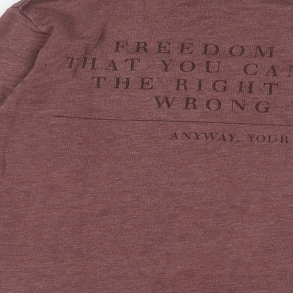 Zara Mens Red Cotton Pullover Sweatshirt Size M