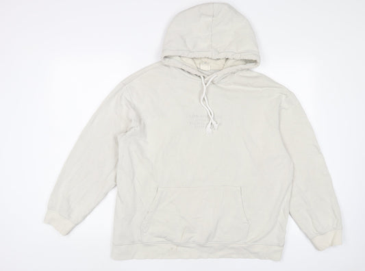 H&M Womens Beige Cotton Pullover Hoodie Size L Pullover - Los Angeles