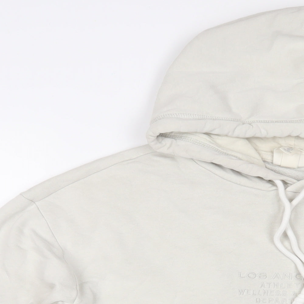 H&M Womens Beige Cotton Pullover Hoodie Size L Pullover - Los Angeles