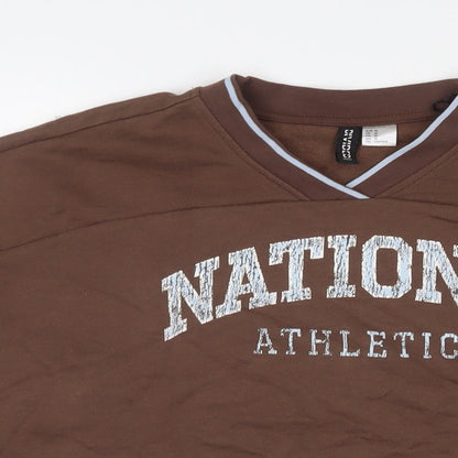 H&M Womens Brown Cotton Pullover Sweatshirt Size M Pullover
