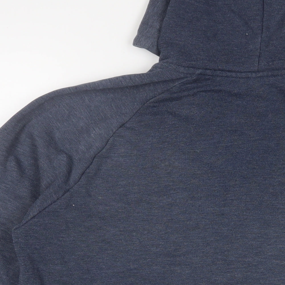 Topman Mens Blue Cotton Full Zip Hoodie Size L