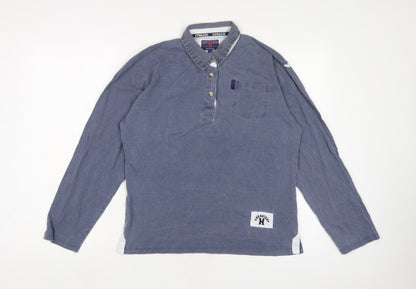 Edwards Heavies Womens Blue Cotton Basic Polo Size 12 Collared - Embroidered