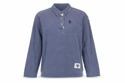 Edwards Heavies Womens Blue Cotton Basic Polo Size 12 Collared - Embroidered