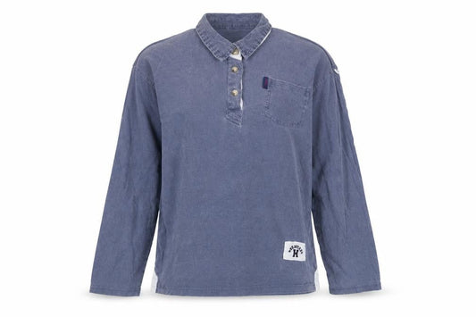 Edwards Heavies Womens Blue Cotton Basic Polo Size 12 Collared - Embroidered