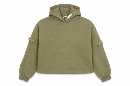 Marks & Spencer Girls Green Cotton Pullover Hoodie Size 10-11 Years Pullover