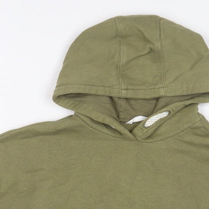 Marks and Spencer Girls Green Cotton Pullover Hoodie Size 10-11 Years Pullover