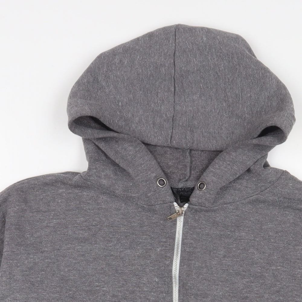 Topshop Womens Grey Cotton Full Zip Hoodie Size 12 Zip