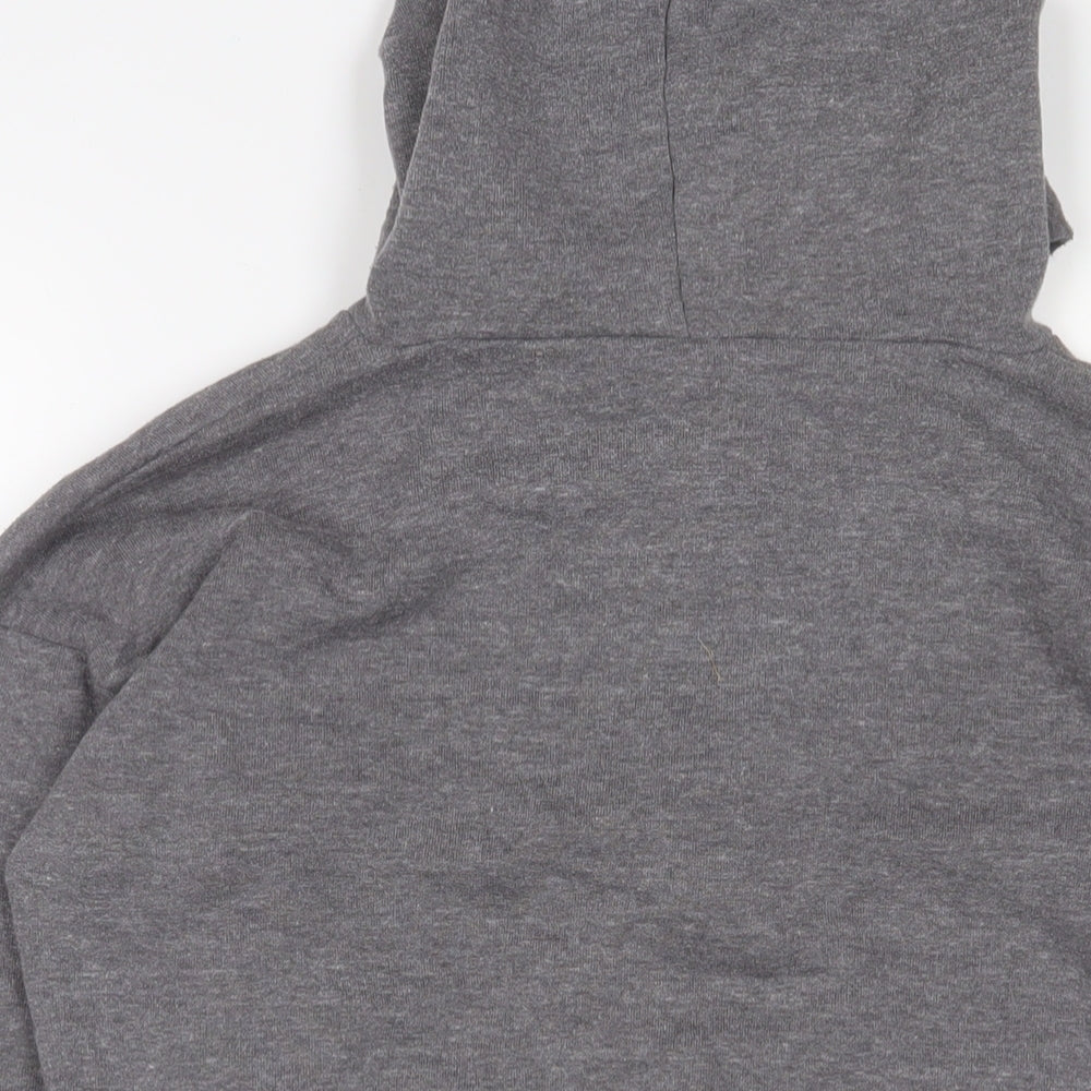 Topshop Womens Grey Cotton Full Zip Hoodie Size 12 Zip
