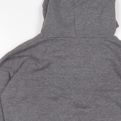 Topshop Womens Grey Cotton Full Zip Hoodie Size 12 Zip