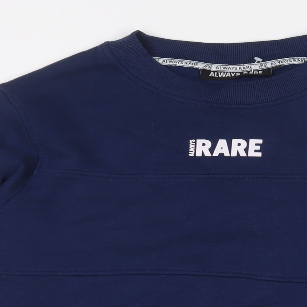 Always Rare Mens Blue Cotton Pullover Sweatshirt Size S