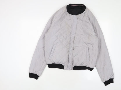 New Look Girls Grey Bomber Jacket Jacket Size 14-15 Years Zip