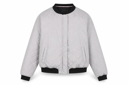 Front view of New Look girls’ grey bomber jacket jacket, size 14-15, years zip
