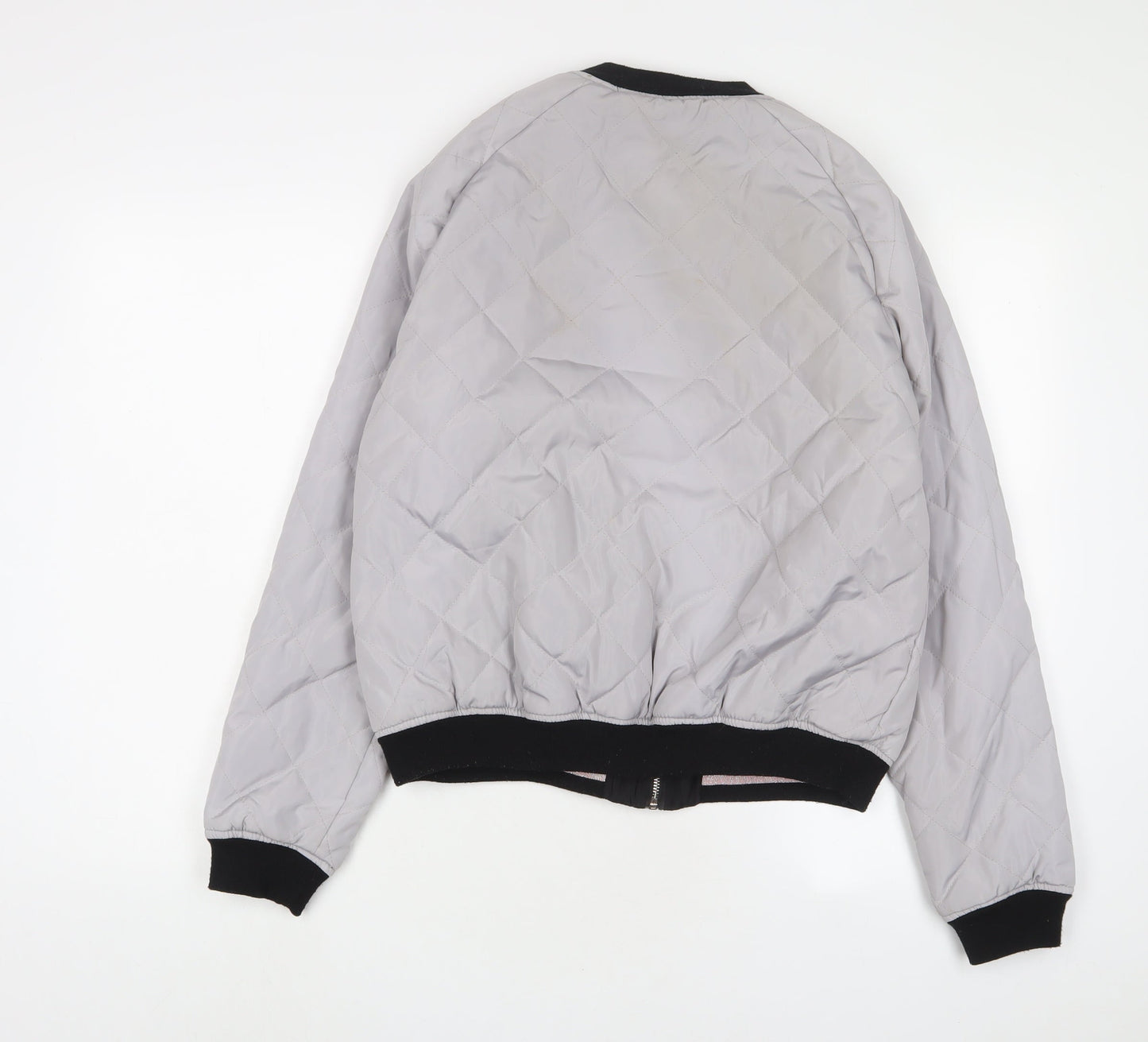 New Look Girls Grey Bomber Jacket Jacket Size 14-15 Years Zip