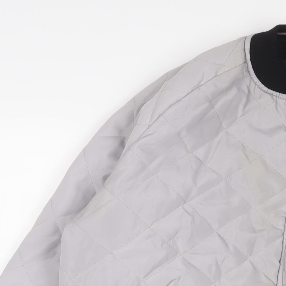 New Look Girls Grey Bomber Jacket Jacket Size 14-15 Years Zip