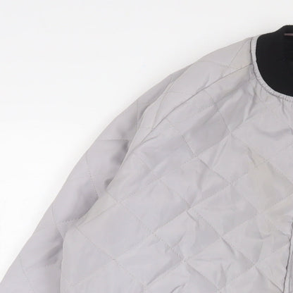 New Look Girls Grey Bomber Jacket Jacket Size 14-15 Years Zip