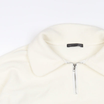 Dazy Womens White Polyester Pullover Sweatshirt Size XL Zip