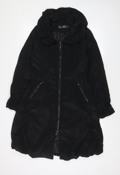 GLAMZ Womens Black Jacket Size 12 Zip