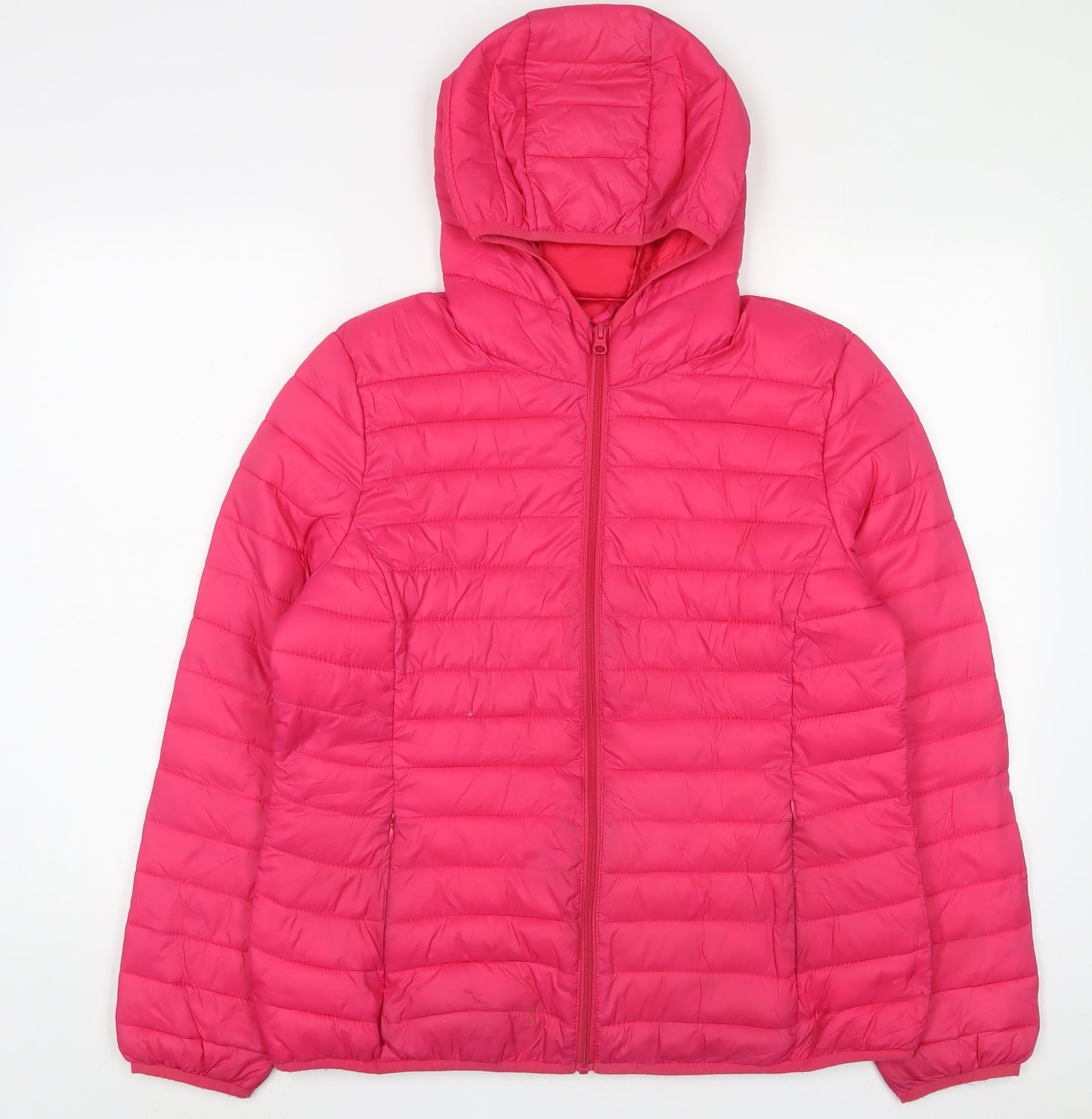 Blue Motion Womens Pink Puffer Jacket Jacket Size 12 Zip - Zip Pockets