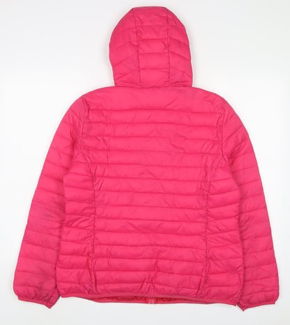 Blue Motion Womens Pink Puffer Jacket Jacket Size 12 Zip - Zip Pockets