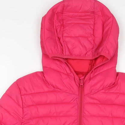 Blue Motion Womens Pink Puffer Jacket Jacket Size 12 Zip - Zip Pockets
