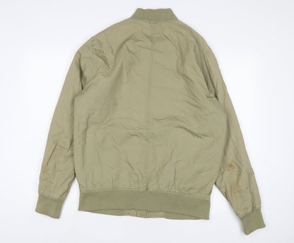 Mens UK Size M Topman Green Bomber Jacket