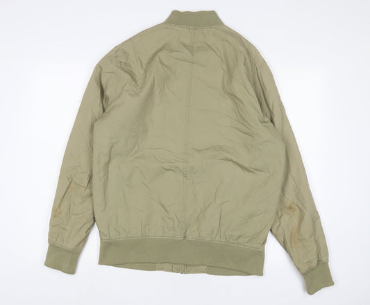 Mens UK Size M Topman Green Bomber Jacket