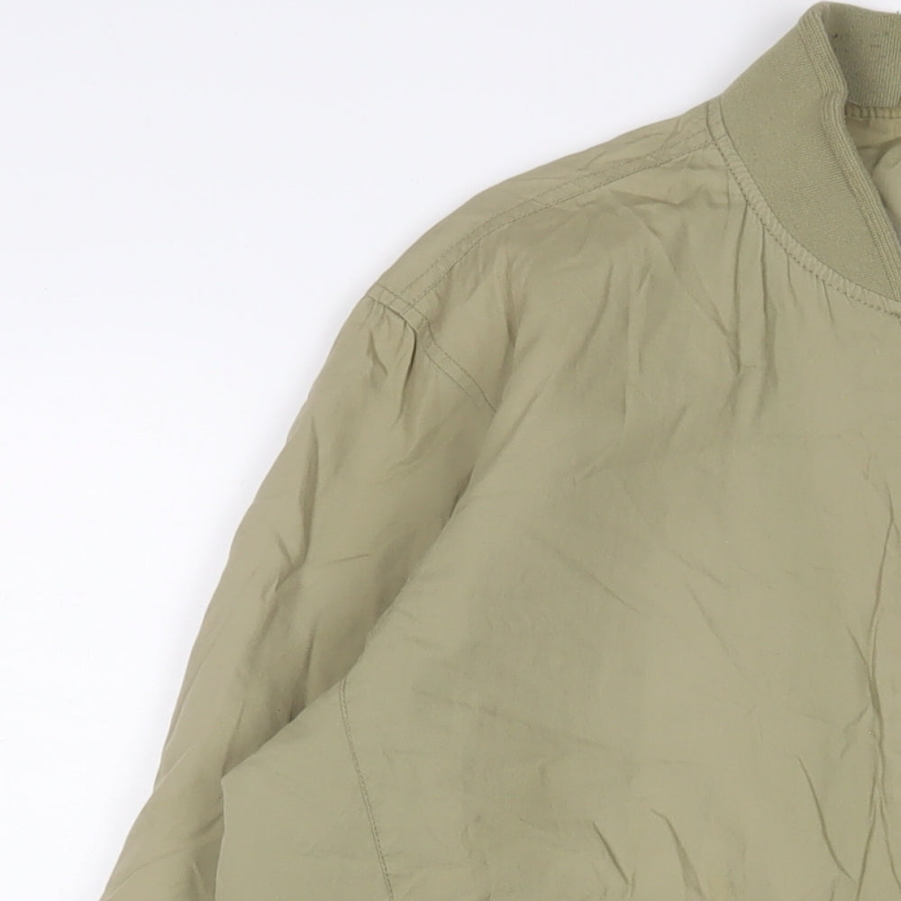 Mens UK Size M Topman Green Bomber Jacket