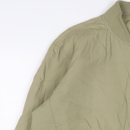 Mens UK Size M Topman Green Bomber Jacket