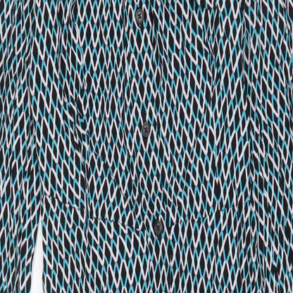 Marks and Spencer Womens Multicoloured Geometric Viscose A-Line Size 6 Collared Button