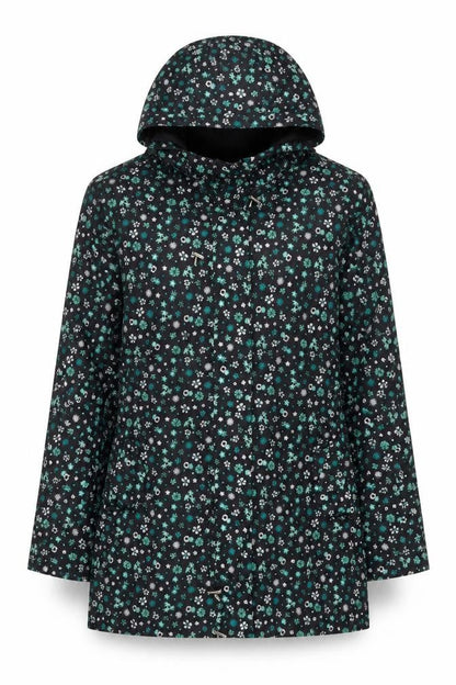 Avenue Womens Black Floral Jacket Size 12 Zip