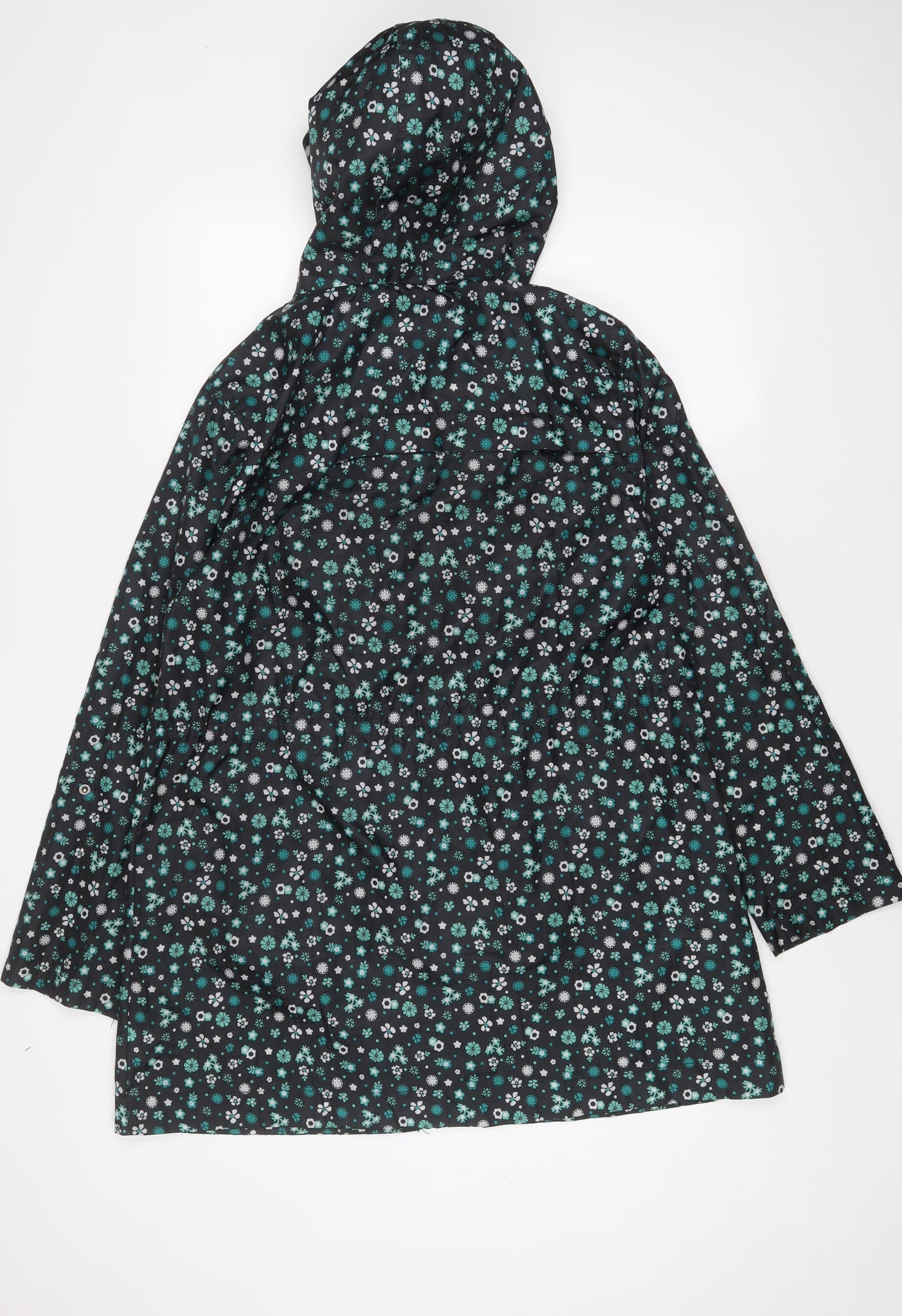 Avenue Womens Black Floral Jacket Size 12 Zip