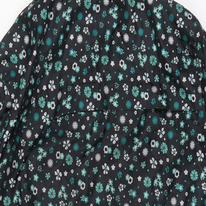 Avenue Womens Black Floral Jacket Size 12 Zip
