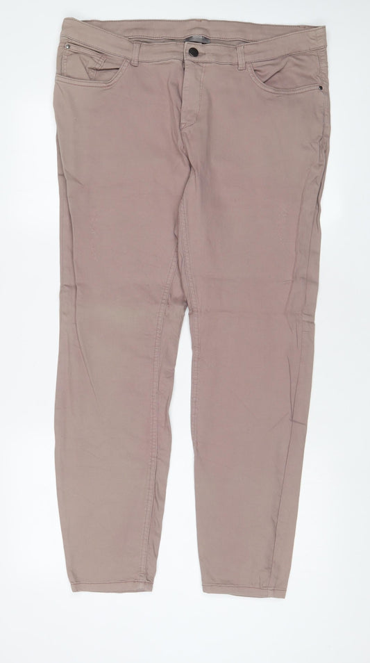 Yessica Womens Purple Cotton Straight Jeans Size 18 L30 in Regular Zip