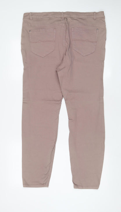 Yessica Womens Purple Cotton Straight Jeans Size 18 L30 in Regular Zip