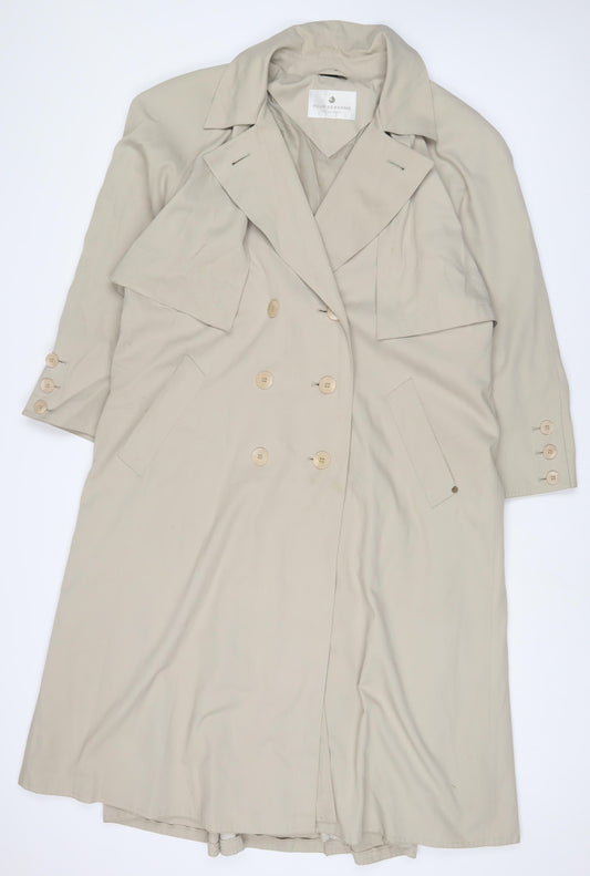 Four seasons Womens Beige Overcoat Coat Size 14 Button