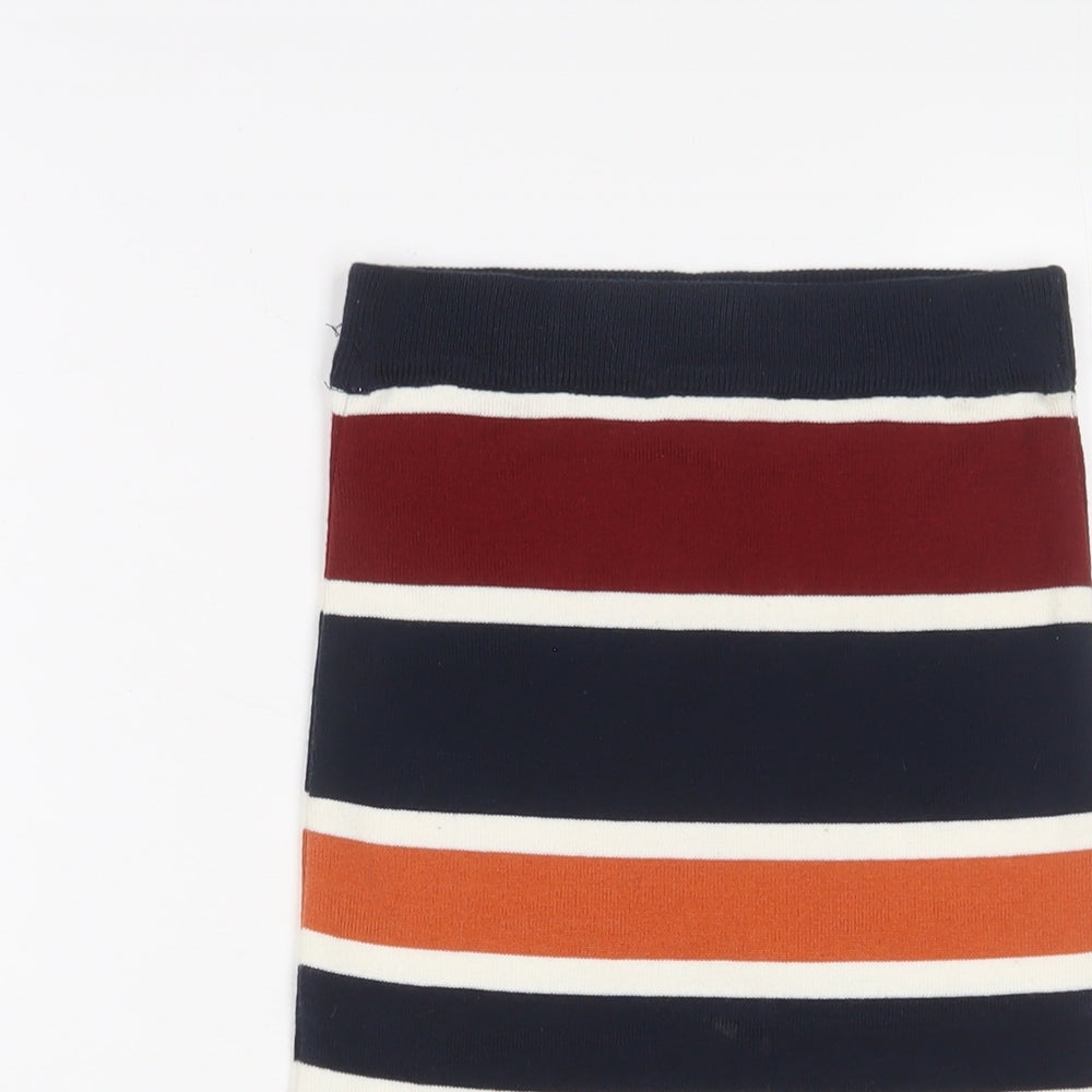 New Look Womens Multicoloured Striped Acrylic A-Line Skirt Size 6