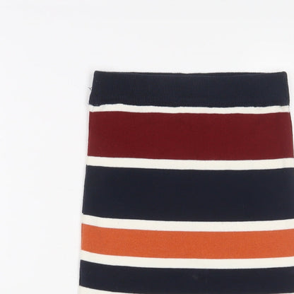 New Look Womens Multicoloured Striped Acrylic A-Line Skirt Size 6