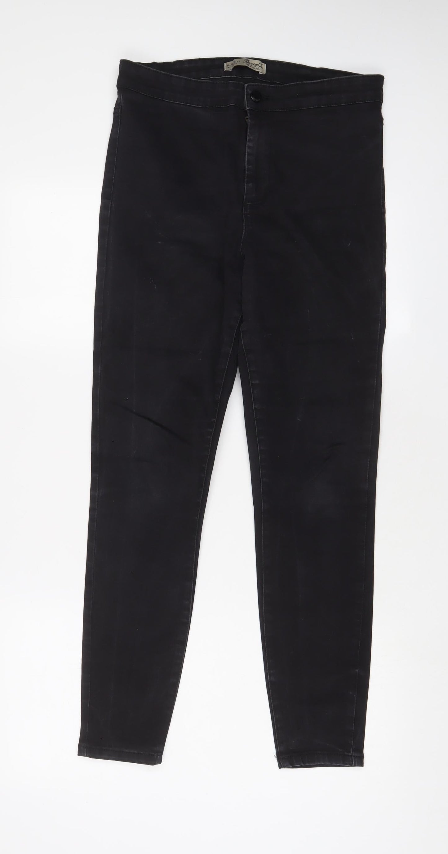 Denim & Co. Womens Black Cotton Skinny Jeans Size 14 L29 in Regular Zip