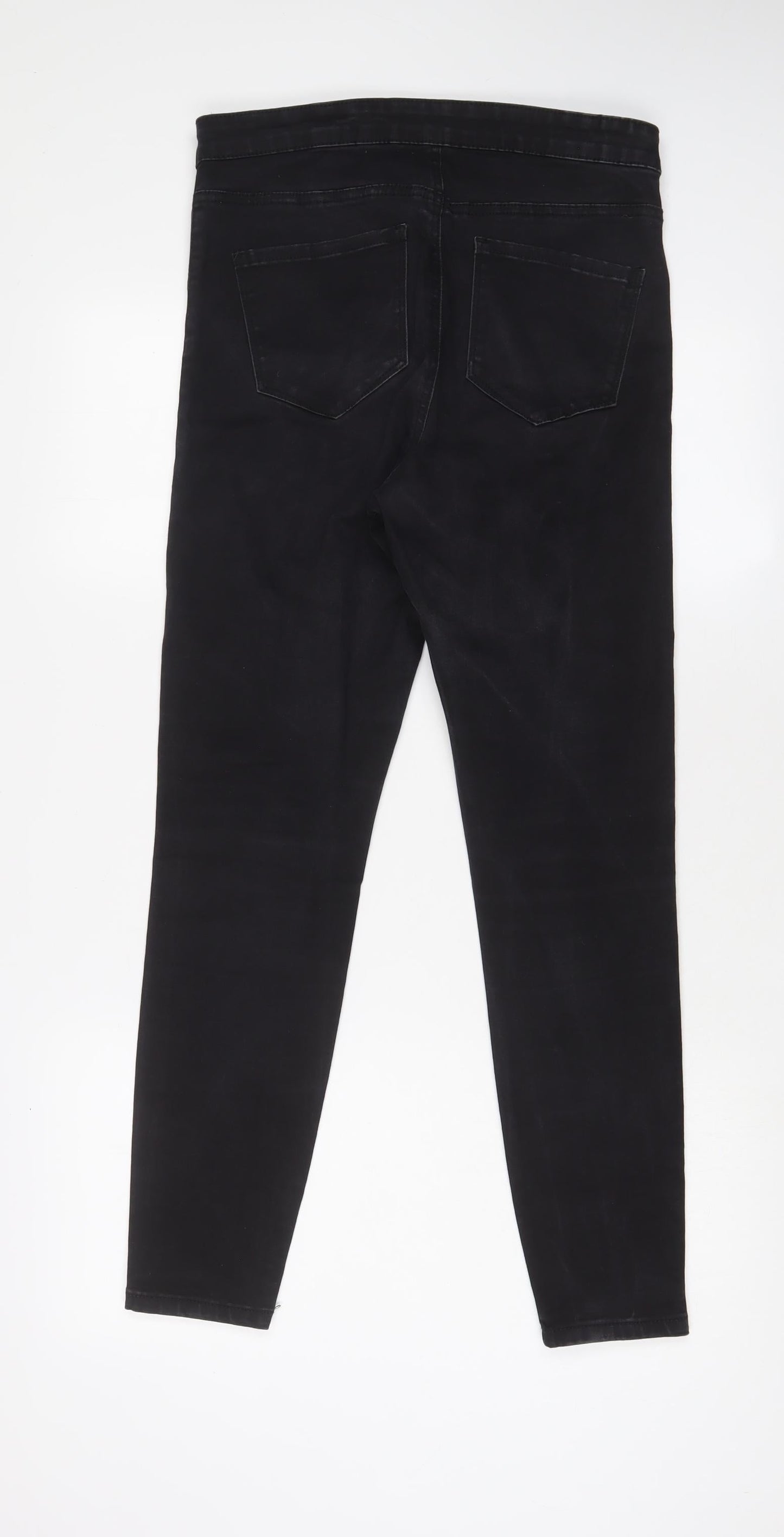 Denim & Co. Womens Black Cotton Skinny Jeans Size 14 L29 in Regular Zip