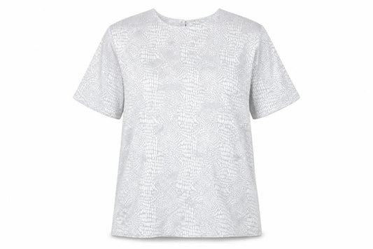 Womens UK Size 12 Berkertex Silver Basic T-Shirt