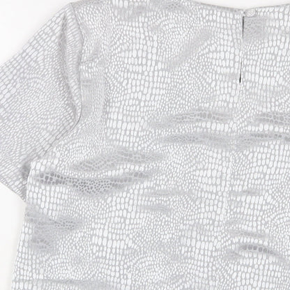Womens UK Size 12 Berkertex Silver Basic T-Shirt