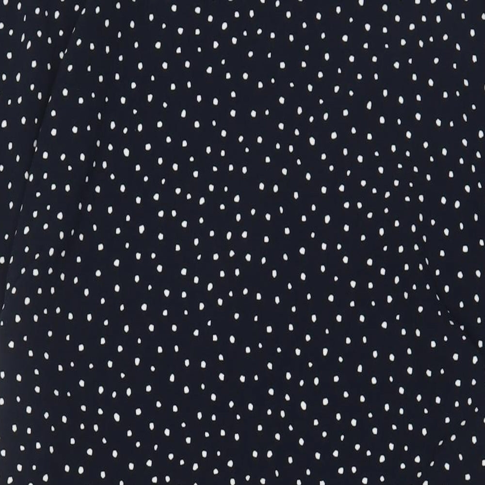 NEXT Womens Blue Geometric Polyester Sheath Size 18 Crew Neck Button