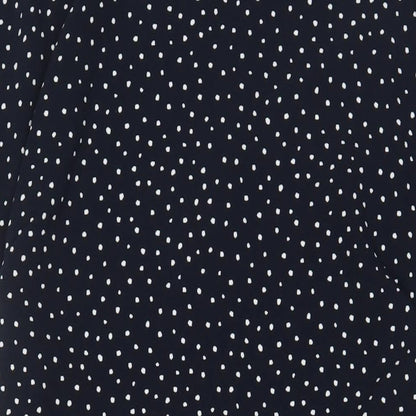 NEXT Womens Blue Geometric Polyester Sheath Size 18 Crew Neck Button