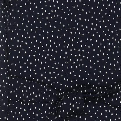 NEXT Womens Blue Geometric Polyester Sheath Size 18 Crew Neck Button