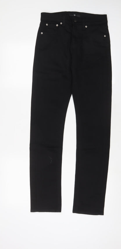 Uniqlo Womens Black Cotton Straight Jeans Size 26 in L31 in Regular Zip