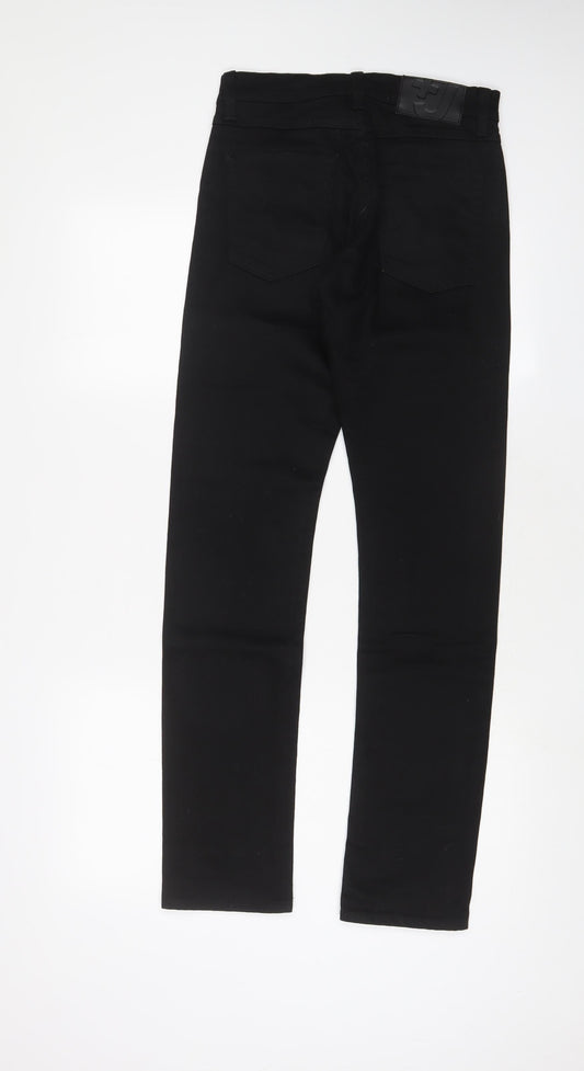 Uniqlo Womens Black Cotton Straight Jeans Size 26 in L31 in Regular Zip