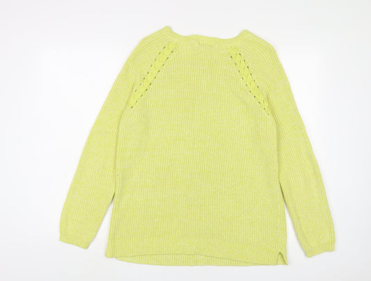 Womens UK Size 14 M&Co Green Pullover Jumper